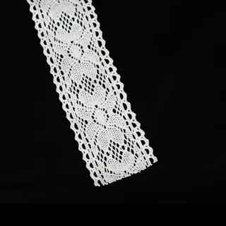 Häkelspitze Design D 6cm x 1m weiss Spitzenband Spitzenborte Baumwolle Vintage