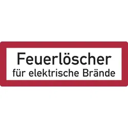 Feuerwehrschild, Feuerlöscher für elektrische Brände - DIN 4066 - 148x52 mm Folie selbstklebend