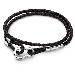 Pandora 593338C01-D2 Doppeltes Lederarmband für Frauen Braun