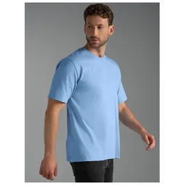 TRIGEMA T-Shirt TRIGEMA "TRIGEMA T-Shirt DELUXE Baumwolle", Herren, Gr. L, blau (horizont), 100% Baumwolle, Basic, Shirts T-Shirt