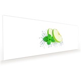 Primedeco Küchenrückwand Küchenrückwand Spritzschutz Glas mit Motiv Apfelsplash 125 cm x 50 cm