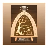 Weigla - Dekoleuchte Erzgebirge I Motiv Herbst I 1 LED Lampe I 0,8 W, E14 I Herbstdeko innen I Herbstbeleuchtung aus Holz I Fensterdeko