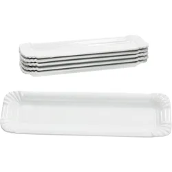 6x Pur Pappteller aus Porzellan 20,2x6cm weiß Servier-Teller Wurst Pralinen