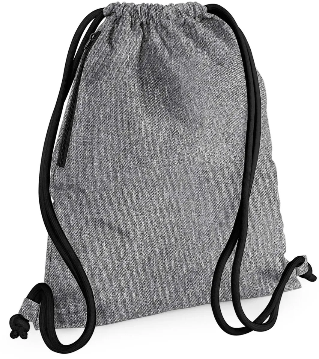 BagBase Turnbeutel Icon Sportbeutel BG110 grey marl/black 40 x 48 cm