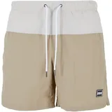 URBAN CLASSICS Badeshorts Block Swim Short unionbeige/softseagrass 5XL
