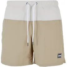 URBAN CLASSICS Badeshorts Block Swim Short unionbeige/softseagrass 5XL