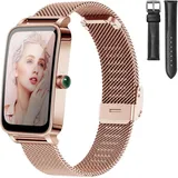 bocloud Smartwatch Damen Herren, Smart Watch für iPhone Android Handy, IP68 wasserdichte Smartwatch Blutsauerstoff/Herzfrequenz/Schlafüberwachung, Fitness Tracker Mehrere Sportmodi (UGold)