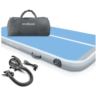VENDOMNIA Turnmatte AIR Tracking TRACK Matte (aufblasbar, Tumbling Matte 10 cm - 20 cm hoch, mit elektrischer Pumpe, Farbwahl, Größe: 1 2 3 4 m Tumblingmatte, Gymnastikmatte, Turnmatte, Trainingsmatte, Fitnessmatte), inkl. Reparatursatz 200x100x10cm