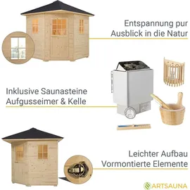 Artsauna Eldur inkl. 8 kW Saunaofen + Zubehör