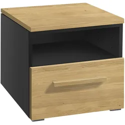 Hasena Accessoires Onia Nachttisch Massivholz 45x50x41 cm - montiert - Anthrazit/Braun