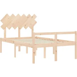vidaXL Seniorenbett mit Kopfteil Massivholz
