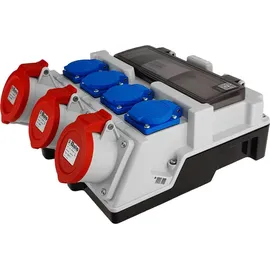 Doktorvolt 12-Modul-Elektroverteiler mit Griff IP44 4x230V 2x16A 32A Doktorvolt ohne Schutz