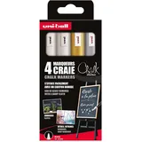 Uni-Ball Chalk PWE-5M Kreidemarker farbsortiert 1,0 - 2,0 mm, 4 St.