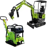 Zipper Diesel-Minibagger 7,8kW 7,2kN + Benzin-Rüttelplatte 4,1kW 25kN Combo-Set