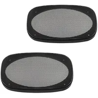 tomzz Audio 2800-005 Lautsprecher Gitter Grill für 4 x 6 Zoll Lautsprecher schwarz 2-teilig Kunststoffring mit Metallgitter Satz