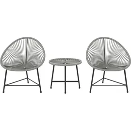 Outsunny Polyrattan Set 3-tlg. Grau