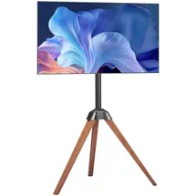 Vevor TV-Ständer mit Stativ-Staffelei für 1016-1651 mm flach & Curved-TVs bis zu 45 kg, 18° Links-Rechts-Drehung, tragbarer Fernsehständer mit Beinen aus Holz für Schlafzimmer Wohnzimmer Studio