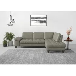 Ecksofa SIT & MORE "Westham L-Form", grau, B:261cm H:88cm T:179cm, 100% Polyester, Sofas, mit Ottomane, mit oder ohne Bettfunktion, Bettkasten, Verstellung
