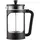 VIER - Französische Kaffeemaschine/Teekanne, 1 Liter / 34 Oz, hitzebeständiges Borosilikatglas, Filter aus Edelstahl und schwarzer Deckel