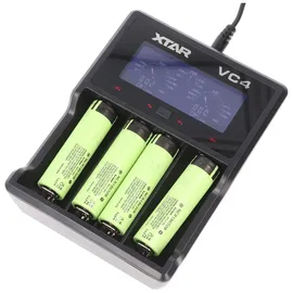 AccuCell 4x Panasonic 18650 Li-Ion Akku und 4fach Li-Ion Schnell-Ladegerät