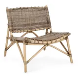 Bizzotto Sessel Tarifa aus Rattan, Natur Braun, Natur beige