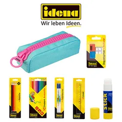 Idena Schlampermäppchen befüllt türkis 23-teilig