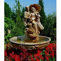 Casa Padrino Jugendstil Gartenbrunnen Braun / Grau Ø 95