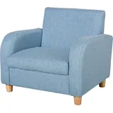 Homcom Kindersessel Kindersofa mit dickem Schaumstoff & Sitzkissen Anti-Rutsch-Füße, Blau, 49x45x44,5cm für 3-5 Jahre Kinder Holz