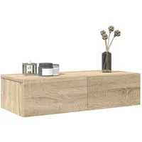 vidaXL Wandregal mit Schubladen 60 x 26,5 x 15 cm Braun