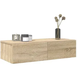 vidaXL Wandregal mit Schubladen 60 x 26,5 x 15 cm Braun