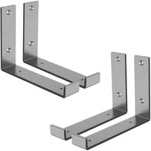 ML-Design 4 Stück Regalhalterung 20x4x14 cm Grau aus Metall 8 Zoll L-Form