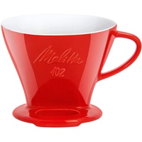 Melitta 218974 Filter Porzellan-Kaffeefilter Größe 102 Rot, 1x2