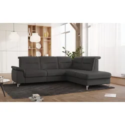 Ecksofa SIT & MORE "Astoria L-Form", grau (anthrazit), B:256cm H:91cm T:225cm, 35000, Sofas, wahlweise mit motorischer Relaxfunktion
