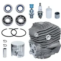 sevengirl Zylinder Kolben Satz für Husqvarna K760 K750 Trennschleifer, 51-mm-zylinder, Kurbelwelle, Lager, Dichtung Und Zündkerze, 15-in-1-satz, Ersetzt 506 38 61-71