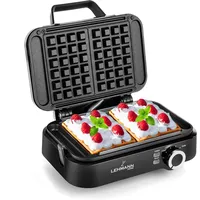 LEHMANN Waffeleisen Doppelt Für Belgische Waffeln 1200W Fertig in 3 Minuten