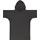 Normani Kinder Mikrofaser Badeponcho Luquillo in Schwarz | Gr.: 140/152