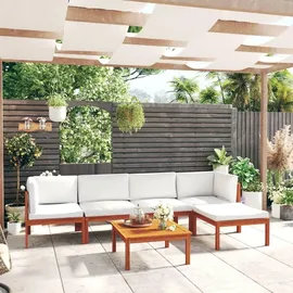 vidaXL Garten-Lounge-Set 6-tlg. cremeweiß Akazie
