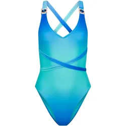 Badeanzug MODA MINX "Club Tropicana", Damen, Gr. S, blau, 100% Polyester, unifarben, feminin, Badeanzüge, mit funkelndem Steinbesatz