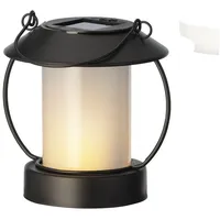 MARELIDA LED Solar Laterne - Flammeneffekt - hängend u. stehend - H: 14cm - Lichtsensor -...