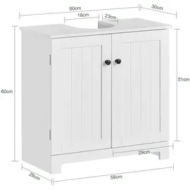 SoBuy Waschbeckenunterschrank 60 x 60 cm Weiß