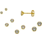 VIVANCE Ohrstecker-Set 925 Silber vergoldet gelb 3,5mm
