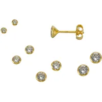 VIVANCE Ohrstecker-Set 925 Silber vergoldet gelb 3,5mm