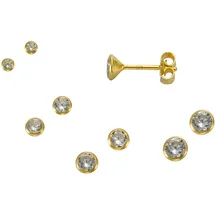 VIVANCE Ohrstecker-Set 925 Silber vergoldet gelb 3,5mm