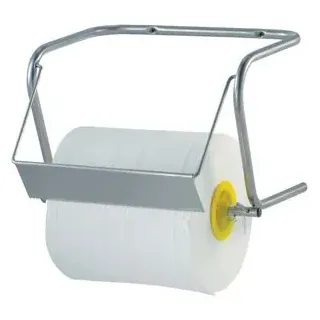 Hendi Putztuchrollenhalter 809952, Wandhalter, für Rollen bis 30 cm, Edelstahl, grau