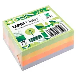 UPM Notes Springmix Haftnotizen doppelte Haftung farbsortiert, 1 Würfel