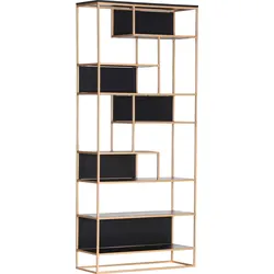 Regal GUTMANN FACTORY "Porto", schwarz, B:87cm H:200cm T:35cm, Regale, Büroregal Raumteiler-Regal Standregal