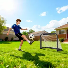 Homcom Fußballtor Schwarz 90 x 36 x 60 cm