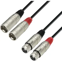 Adam Hall Kabel 2xxlr Stecker Zu 2xxlr Buchse 1m Adam K3 K3tmf0100
