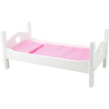 Legler Small foot 11212 - Puppenbett mit Bettzeug und Matratze, Holz, Länge: 50cm