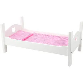 Legler Small foot 11212 - Puppenbett mit Bettzeug und Matratze, Holz, Länge: 50cm